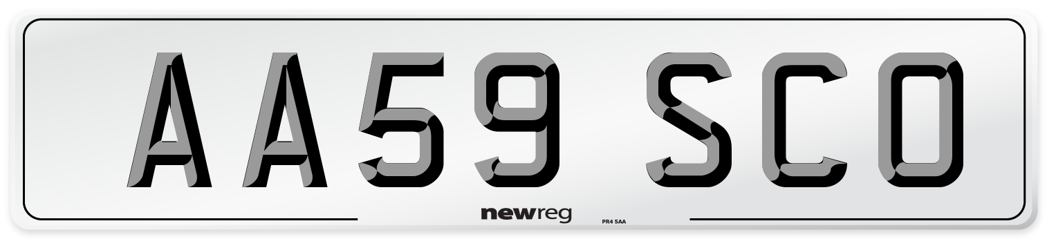 AA59 SCO Number Plate from New Reg